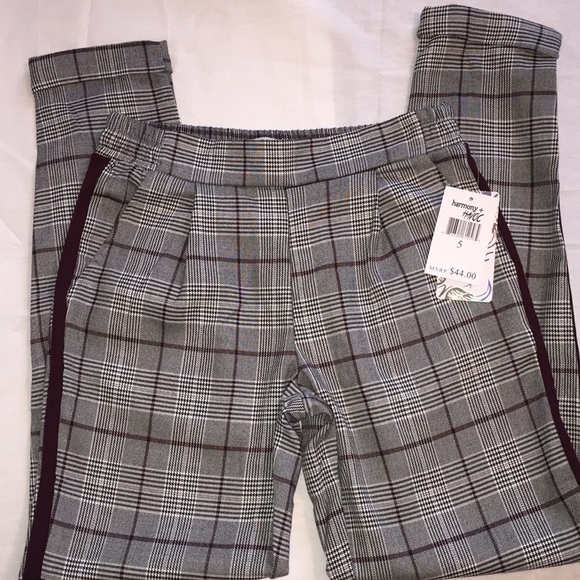 Harmony + Havoc Pants - NWT Harmony Havoc Brown Plaid Pants Junior size 3